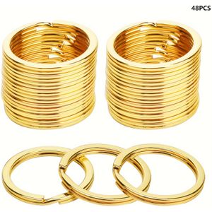 30/48/100pcs Round Flat Key Rings Metal Split Dog Tag Keychain Rings For Home Car Key Accessories Crafts And Belt Lanyards