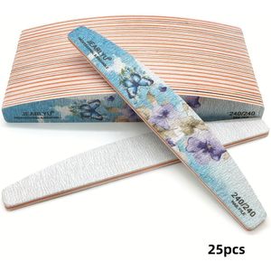 25 stuks Holografische Vlinder Design Nagelvijlen - Vorm, Stofvrij, Professionele Salon Kwaliteit, Professionele Verzorging, Nagelkunst,Duurzaam Schuurmiddel,Nageltechnici,Nagelliefhebbers