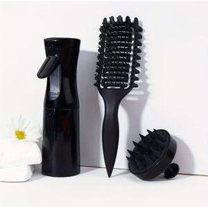 3-delige Krultang Set, Styling Kam Spuitfles Haarborstel Professionele Krullende Hairstyling Kit voor Vrouwen Thuis Salon Cadeauset