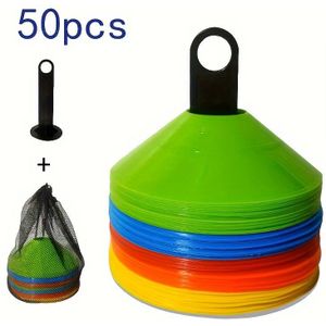 50pcs Soccer Training Disc Cones With Pe Material, Includes Mesh Storage Bag & Stand - Agility Drills & Sports Practice On All Surfaces, Soccer Accessories