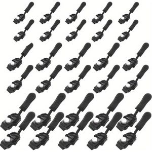 30 stuks (10 , middelgrote en kleine) huishoudelijke afneembare universele ritsreparatie voor kleding en tassen Universele ritsvervanging hoofd zonder installatie