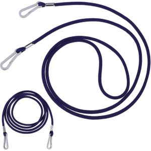 2 stuks Blauwe Ski Handschoen Lanyards - Elastisch, Anti-Verlies Nekbanden voor Wanten & Handschoenen, Eén Maat voor Iedereen