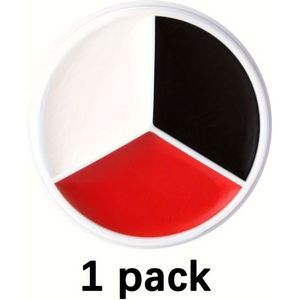 Zwart Wit Rood Gezicht Lichaam Verf Make-up Palet, Oliebasis Crème Gezicht en Lichaam Verf, Halloween Gezichtsschildering Make-up voor Clown Zombie Vampier Volwassenen Kostuum