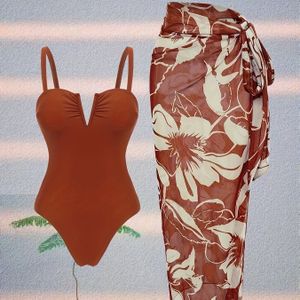 Zomerse Nieuwe Casual Gedrukte Eendelige Badpak met Rok voor Vrouwen