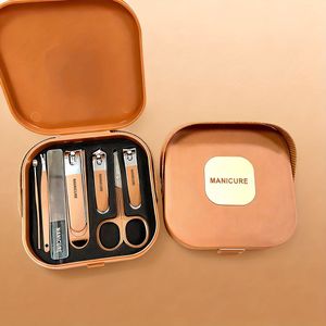 7-delige Professionele Nagelknipset met Anti-Spat Ontwerp - Heavy-Duty Roestvrijstalen Nagelschaar, Nagelknippers, Nagelvijl & Nagellakremover - Draagbaar