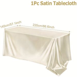 1pc Satin Tablecloth, Polyester, Machine Made, Solid Color, Elegant Drape, For Wedding, Bridal Shower, Birthday, Anniversary, Bachelor Party, Home, Restaurant, Event & Party Decor