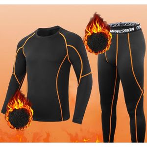 2 stuks Heren Thermo Ondergoed Set - Lange Mouwen Top en Broek, Polyester Blend, Hoge Elastisch, Vocht Afvoerend, Ronde Hals, Gebreide Stof, Slim Fit voor Skiën en Buitenactiviteiten