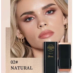 2-in-1 Waterdichte Concealer & Foundation Stick - Zweetbestendig, Sterke voor Donkere Kringen, Natuurlijke Afwerking, Meerdere Kleurtinten, Compact Reisvriendelijk Ontwerp