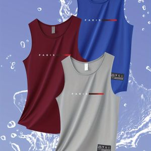 3 stuks Heren Sneldrogende Mouwloze Shirts - Ademend Tanktop met Zwempak-achtige Pasvorm voor Alle Seizoenen (Zwart/Marineblauw/Wit) – Geschikt Voor Gym, Strand, Hardlopen en Training