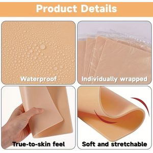 6st Tattoo Oefenhuiden, 3mm Dubbelzijdige Nep Huid voor Beginners & Artiesten - Geurvrije Persoonlijke Verzorgingsaccessoires