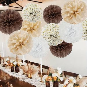12pcs & White Honeycomb Paper Ball Garland - Elegant Decor For Birthdays, Weddings, Baby Showers, And , Pastel Party Decorations