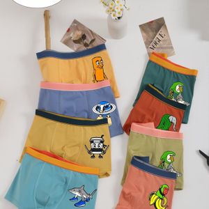 4 stuks Jongens Boxershorts - Zachte Ademende Onderbroeken met Schattige , Vliegtuig, & Trein Prints - Elastische Tailleband, Multikleur Pakket (Blauw/Perzik/Groen/Marine) – Bulkverpakking voor