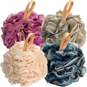 Bathing Scrub Sponge Shower Scrubber, Exfoliating Body Scrubbers Mesh Bath Balls Foam Balls For Men And Women 50g