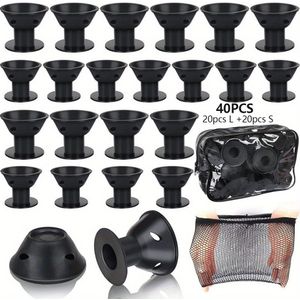 Een 41-delige Krultangset voor Comfortabele en Mooie Krullen, Inclusief 20 Slaapkrullen Kleine Krullen, 1 Bundel Mesh Cap