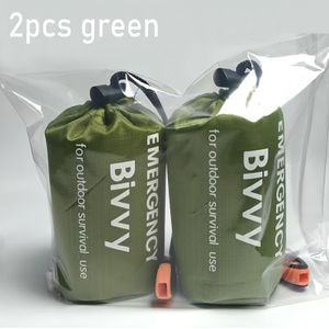 2 Stuks Noodslaapzak Draagbare Nooddeken Geïsoleerde Zak Levensvest Uitrusting, Geschikt Voor Kamperen, Wandelen, Buiten, Activiteiten