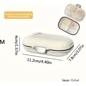 Draagbaar Pillendoosje voor 7 Dagen Reizen, 7 Vakjes Afgesloten Opbergdoos, Pilmanager, 2 Kleuren Optioneel