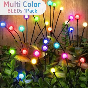 Fachoi 1pc Solar Garden Lights Solar Firefly Lights Solar Lights Outdoor Decorative 8 Lighting By Wind Yard Patio Pathway Lawn 8/12 Leds(multicolour Warm)
