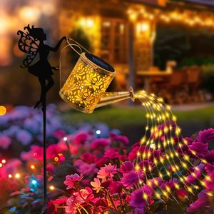 Solar Watering Can Lights - Vintage Metal Garden Decor With Cascading Fairy Lights, Solar-powered Outdoor Ambient Lighting For Yard, Lawn, And Patio, Perfect Day Gift, Garden Lights For Yard