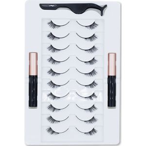Magneetwimpers Katteoog Natuurlijke Wimperstelsel Herbruikbare Wimpers met Magnetische Liquide Eyeliner