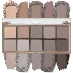 10-Kleuren Oogschaduwpalet in Roze, , Roos & Zwart - Matte & Glanzende Tinten voor Rookachtige Looks, Langhoudend, Vrij van Talk met - & Aardetinten - Ideaal voor Gezichtscontouren, Make-up Palet
