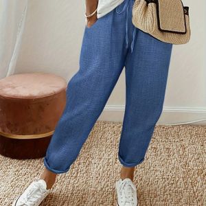 Dames Casual Zwarte Wijde Pijpen met Trekkoord Taille, Elastische Tailleband en Zakken - Fit, Comfortabele Kleding | Relaxed Fit Pijpen | Textuur