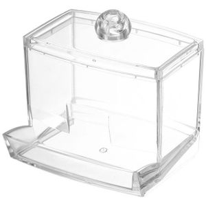 1 stuk Doorzichtige Wattenstaafjes Opbergdispenser, Padhouder met Deksel, Badkameropslagcontainer Organisator voor Kunstbenodigdheden