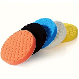 5pcs Boat Polishing Sponge Set, Waxing Car Cleaning Pads, Buffing Foam Sponges, Multi-colored, For Automotive & Marine Detailing