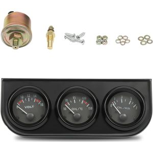 3-in-1 52 Mm Instruments Oil Temperature Gauge Oil Pressure Gauge Voltmeter Meter, Reliable Quality, Without Battery