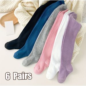 6 Paar Kleur Baby Peuter Leggings Sokken - Medium Dansleggings voor School, Ballet, Notenkraker & Optredens, Alleen Handwas (Lente/Herfst) | Duurzame Kinderleggings voor Danspraktijk & Podium