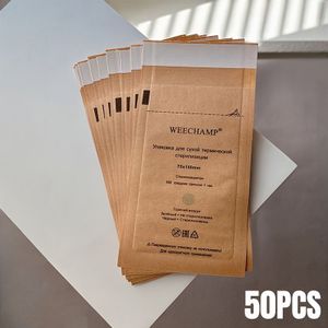 50 stuks Wegwerp Zelfsluitende Zakjes, Manicure Gebruik Koeienpapier Zelfsluitende Zakjes, Papieren Schoonmaakzakjes voor Nagelkunst Gereedschap