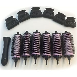 6-delige professionele haarstijlcombreeks - Duurzaam ABS-plastic en nylonborstels voor alle haartypen, inclusief 3 verschillende maten voor een perfecte look, haarcomben