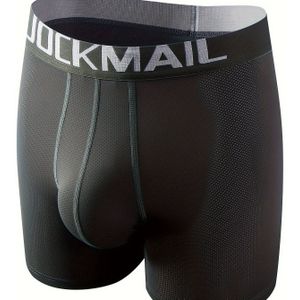 1st Jockmail Heren Boxershorts met Hoge Elasticiteit - Marineblauw met 3D U-Convex Zakje, Ademend Mesh & Aparte Kogelvak, Sneldrogend Sportondergoed, Machinewasbaar
