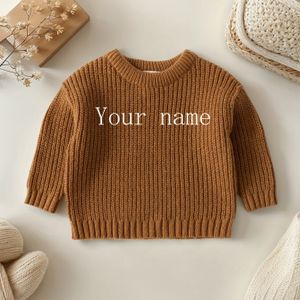 Exclusieve Gepersonaliseerde Lange Mouwen Trui voor Heren, Dames en Kinderen met Naamhandborduursel voor Lente en Herfst