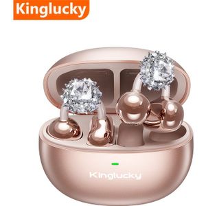 i121 - 2025 Nieuwe Oorbellen met Oordopjes, Draadloze Clip-On Koptelefoon met Afneembare Edelsteen Oorbellen, 10mm Drivers voor Big , EQ Geluid, ANC Ruisonderdrukking, BT 5.4