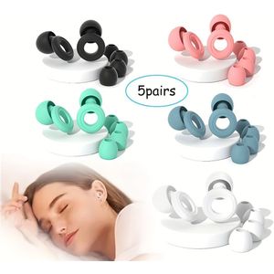 5 Paar Zachte Siliconen Oordopjes, Geschikt voor Rustige , Studie en Concerten. Geschikt voor Diverse Gelegenheden en als Geschenk, Geschikt voor Thanksgiving, Kerstmis en Andere Festivals