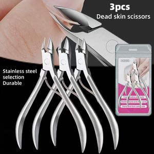 3-delige Professionele Roestvrijstalen Nagelriemknipper Set | 3-in-1 Multifunctioneel Manicure & Pedicure Kit met Antislip | Scherpe, Duurzame Nagelscharen voor Salon of Thuisgebruik