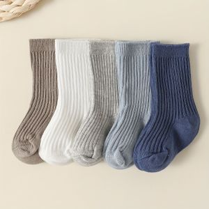 5-Pack & Ademende Kuitkousen - Assortiment Neutrale Kleuren (Beige, Wit, Grijs, Donkerbruin) - Zachte Ronde Teen-Korte Enkel Compatibel, Duurzame Casual Outfit voor Kinderen (Alleen Handwas)