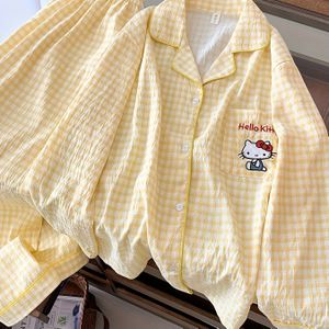 Pyjama voor vrouwen, lente en herfst hot items, lange mouwen broek voor buiten, schattig cartoon zoet vrouwen thuis pak set, kortingsactie, tweedelige set, vrouwen Sanrio, Hello Kitty