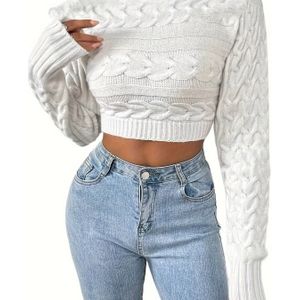 Vrouwen Elegante Geribbelde Trui met Hoge Hals - Lange Mouw, Korte Lengte, 100% Polyester, Zwart, Micro-Rekbaar, Casual & Formele Herfst-Winterkleding, Handwas/Droogreinigen