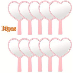 10 stuks/12 stuks/20 stuks/30 stuks hartvormige handspiegel, draagbare make-upspiegel, geschikt voor vrouwen, mini spiegel prinsessenfeest cadeau