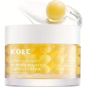 Diepe Collageen Retinol Boostende Capsulecrème, Gezichtscrème met Hyaluronzuur en Ritineel voor een Gladde Beige , 50g