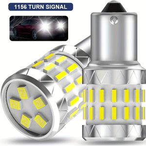 2 Stuks P21W LED Wit Canbus Geen Fout 1156 BA15S LED Omkeerlicht Daglicht, 5 Stuks 2835SMD + 30 Stuks 4014SMD 500% Heldere Dan Originele Lampen, Zonder Batterij