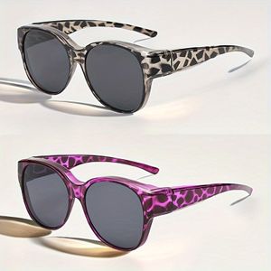 2 stuks Mode Over Retro Brillen, Clip-On Brillen voor Mannen en Vrouwen, Perfect voor Dagelijks Gebruik, Foto Props en Cadeau voor Verjaardag, Valentijnsdag, Kerstmis