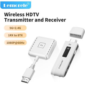Lemorele Draadloze HDTV Videozender en -ontvanger Extender Kit Beeldschermadapter Dongle voor TV Monitor Projector Schakelaar PC
