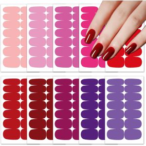 Spring Summer Nail Stickers For Women Sets, Self-ashesive Solid Color Nail Sticker For Girls, Valentine's Day