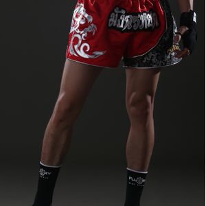 FLUORY Muay Thai-shorts, geborduurde sportbroek voor bokstraining Vechttraining