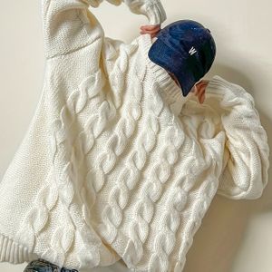 Heren kleur all-match gebreide kabeltrui, casual warme licht flexibele ronde hals pullover voor heren voor herfst en winter.