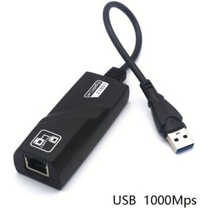 1000Mbps/100Mbps USB 3.0 Ethernet Adapter, RJ45 Netwerkkaart voor PC/Laptop, Compatibel, USB Gevoed, Bedrijfsspanning ≤36V