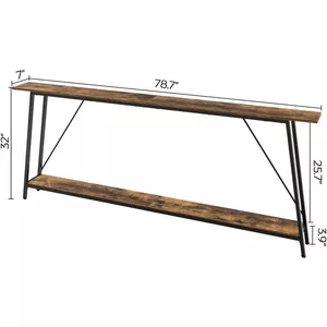 Consoletafel Industriële Stijl Industriële Consoletafel - Smalle Haltafel 160x21.8x75 Cm, Metalen Steunen, Vintage Bruin | Voor Gang, Woonkamer Of Achter Bank Metaal Onderstel Consoletafel Industriële Stijl Industriële Consoletafel - Smalle Haltafel 160x21.8x75 Cm, Metalen Steunen, Vintage Bruin | Voor Gang, Woonkamer Of Achter Bank Metaal Onderstel