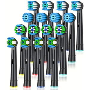 16 stuks vervangende elektrische tandenborstelkoppen, compatibel met Vitality Pro Smart Teen Kids Series elektrische tandenborstels (wit)